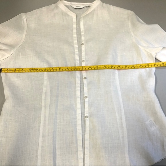 NEXT White Linen Button Down Blouse, Sz 10 - Picture 9 of 12